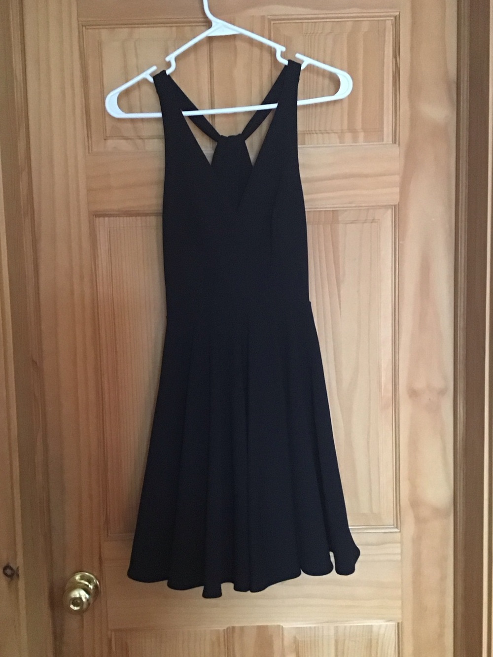 Lulu's Black Sleeveless V-Notch Fit & Flare Mini Dress